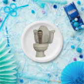 Assiettes En Carton Plaque de la partie papier toilette Skibidi jetabl (Fête)