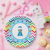 Assiettes En Carton Plaque de la partie Rainbow Chevron Gumball (Fête)