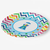 Assiettes En Carton Plaque de la partie Rainbow Chevron Gumball (Angle)