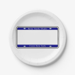 Assiettes En Carton Plaque de licence d'État de New York vide