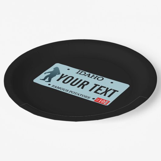 Assiettes En Carton Plaque de licence Idaho Sasquatch (Angle)