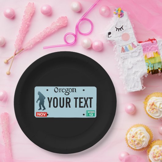 Assiettes En Carton Plaque de licence Oregon Sasquatch (Fête)