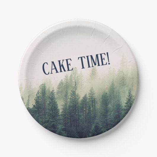 Assiettes En Carton Plaque de montagne Foggy (Devant)