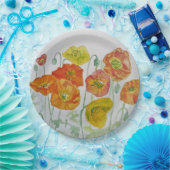 Assiettes En Carton Plaque de Motif à pâte à papier à Rose orange (Fête)