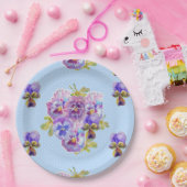 Assiettes En Carton Plaque de Motif à pâte feuilletée pourpre (Fête)