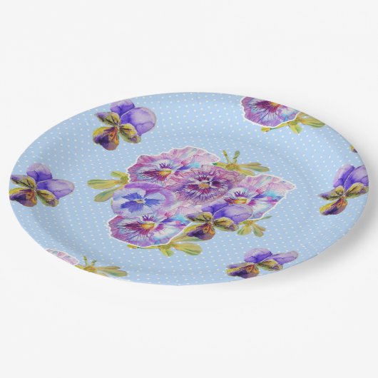 Assiettes En Carton Plaque de Motif à pâte feuilletée pourpre (Angle)