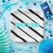 Assiettes En Carton Plaque de néon noir (Fête)