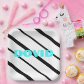 Assiettes En Carton Plaque de néon noir (Fête)