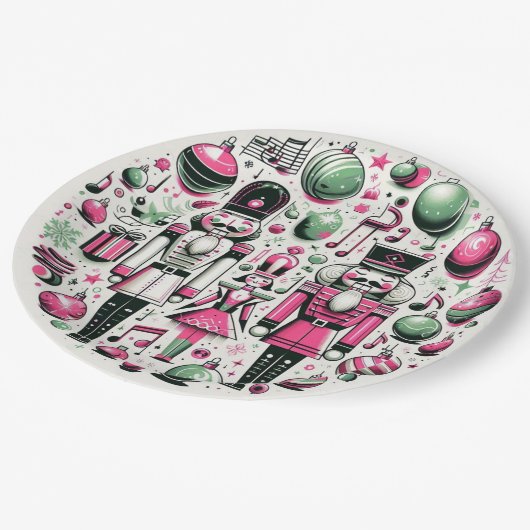 Assiettes En Carton Plaque de Noël (Angle)