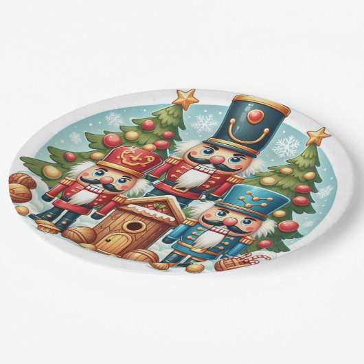 Assiettes En Carton Plaque de Noël (Angle)