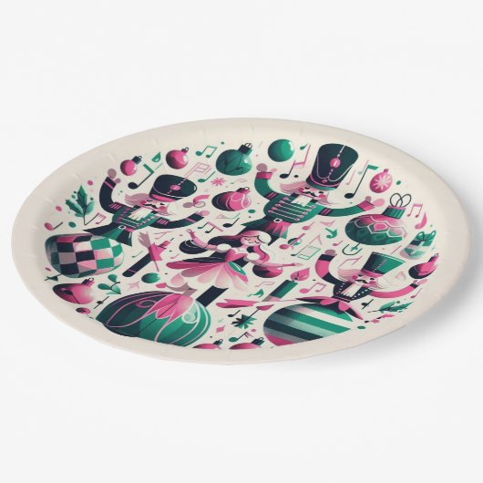 Assiettes En Carton Plaque de Noël (Angle)