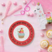 Assiettes En Carton Plaque de Noël de Cupcake (Fête)
