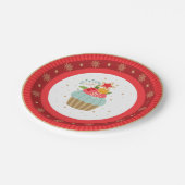 Assiettes En Carton Plaque de Noël de Cupcake (Angle)