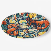 Assiettes En Carton Plaque de papeterie de Crustacés (Angle)