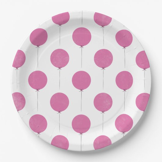 Assiettes En Carton Plaque de papier à ballons - Fuchsia (Devant)