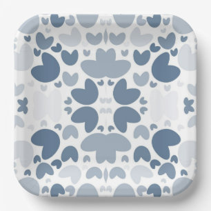 Assiettes En Carton Plaque de papier à coeur bleu