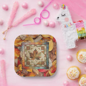 Assiettes En Carton Plaque de papier à feuilles d'automne (Fête)