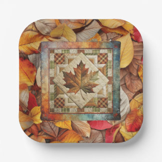 Assiettes En Carton Plaque de papier à feuilles d'automne