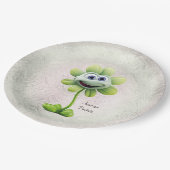 Assiettes En Carton Plaque de papier à fleurs blanches (Angle)