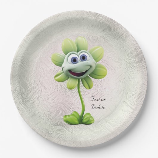 Assiettes En Carton Plaque de papier à fleurs blanches (Devant)