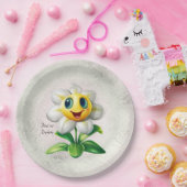 Assiettes En Carton Plaque de papier à fleurs blanches (Fête)