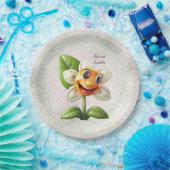 Assiettes En Carton Plaque de papier à fleurs blanches (Fête)