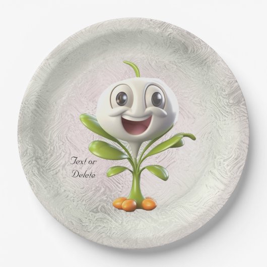 Assiettes En Carton Plaque de papier à fleurs blanches (Devant)