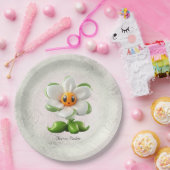 Assiettes En Carton Plaque de papier à fleurs blanches (Fête)