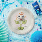 Assiettes En Carton Plaque de papier à fleurs blanches (Fête)