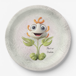 Assiettes En Carton Plaque de papier à fleurs blanches