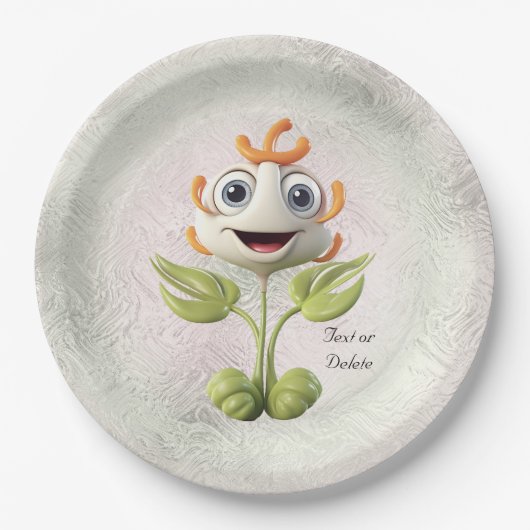 Assiettes En Carton Plaque de papier à fleurs blanches (Devant)