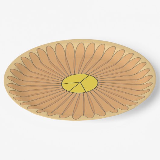 Assiettes En Carton Plaque de papier à fleurs de la paix (Angle)