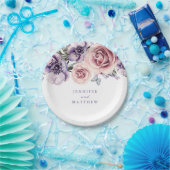 Assiettes En Carton Plaque de papier à fleurs violet (Fête)