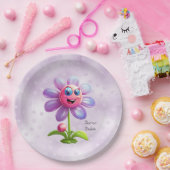 Assiettes En Carton Plaque de papier à fleurs violettes (Fête)