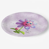 Assiettes En Carton Plaque de papier à fleurs violettes (Angle)