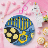 Assiettes En Carton Plaque de papier à friture Hanoukka (Fête)