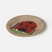 Assiettes En Carton Plaque de papier à grange rouge (Angle)