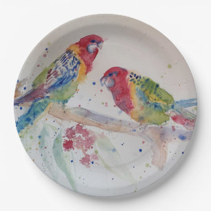 Assiettes En Carton Plaque de papier à Motif Red Rosella Parrot