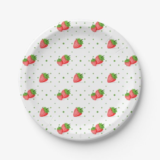 Assiettes En Carton Plaque de papier à patchs de fraise (Devant)