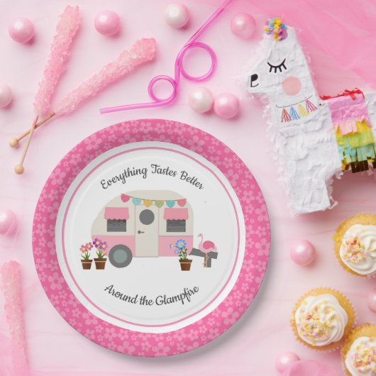 Assiettes En Carton Plaque de papier à pâte glacée rose (Fête)