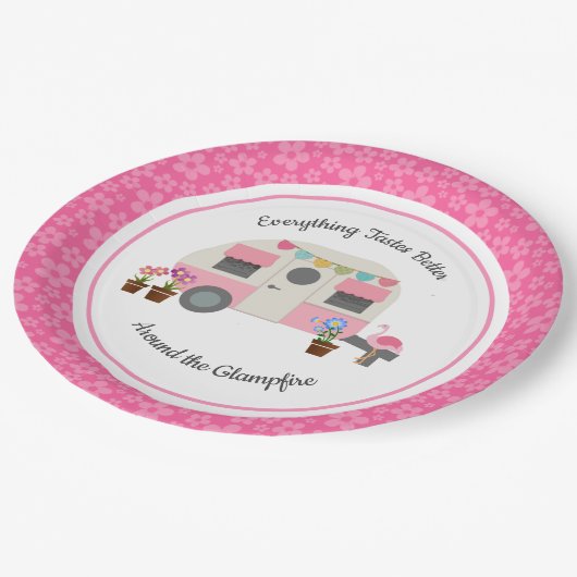 Assiettes En Carton Plaque de papier à pâte glacée rose (Angle)