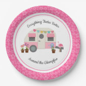 Assiettes En Carton Plaque de papier à pâte glacée rose (Devant)