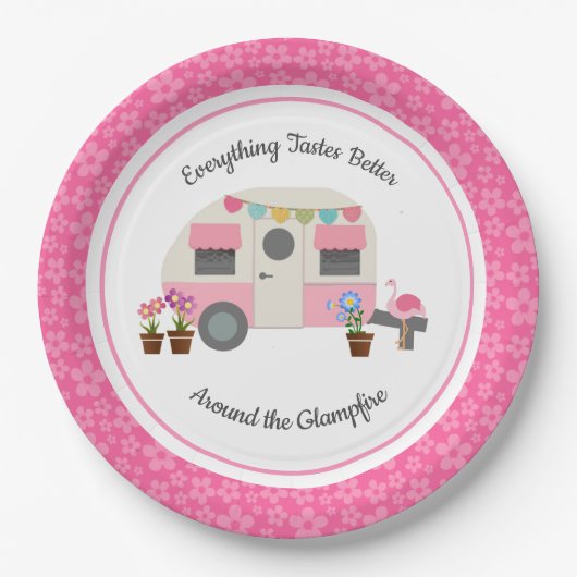 Assiettes En Carton Plaque de papier à pâte glacée rose (Devant)