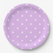 Assiettes En Carton Plaque de papier à points Polka violet (Devant)
