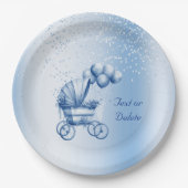 Assiettes En Carton Plaque de papier à poussoir bleu (Devant)