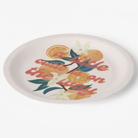 Assiettes En Carton plaque de papier à thème baby shower (Angle)