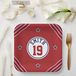 Assiettes En Carton Plaque de papier à thème Red & Blue Sports