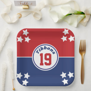 Assiettes En Carton Plaque de papier à thème Red & Blue Sports