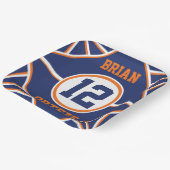 Assiettes En Carton Plaque de papier à thème sport bleu et orange (Angulaire)