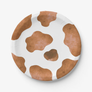 Assiettes En Carton Plaque de papier à tôles de vaches Brown